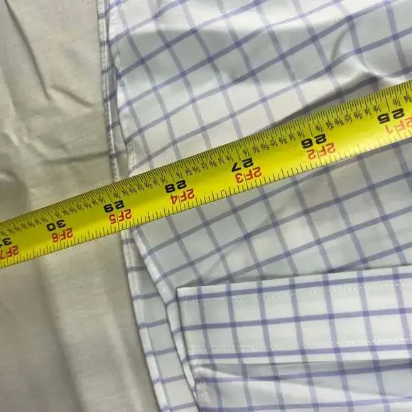 Brooks Brothers Regent Mens Size 17.5 32/33 White Purple Plaid Non Iron - Picture 10 of 11